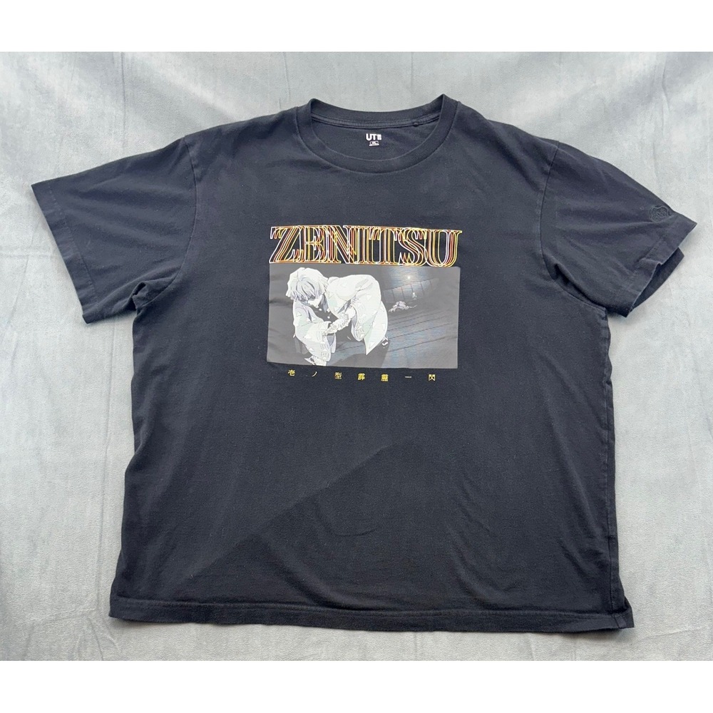 Uniqlo UT Demon Slayer Zenitsu Agatsuma Black Graphic Tee XXL 341-440694